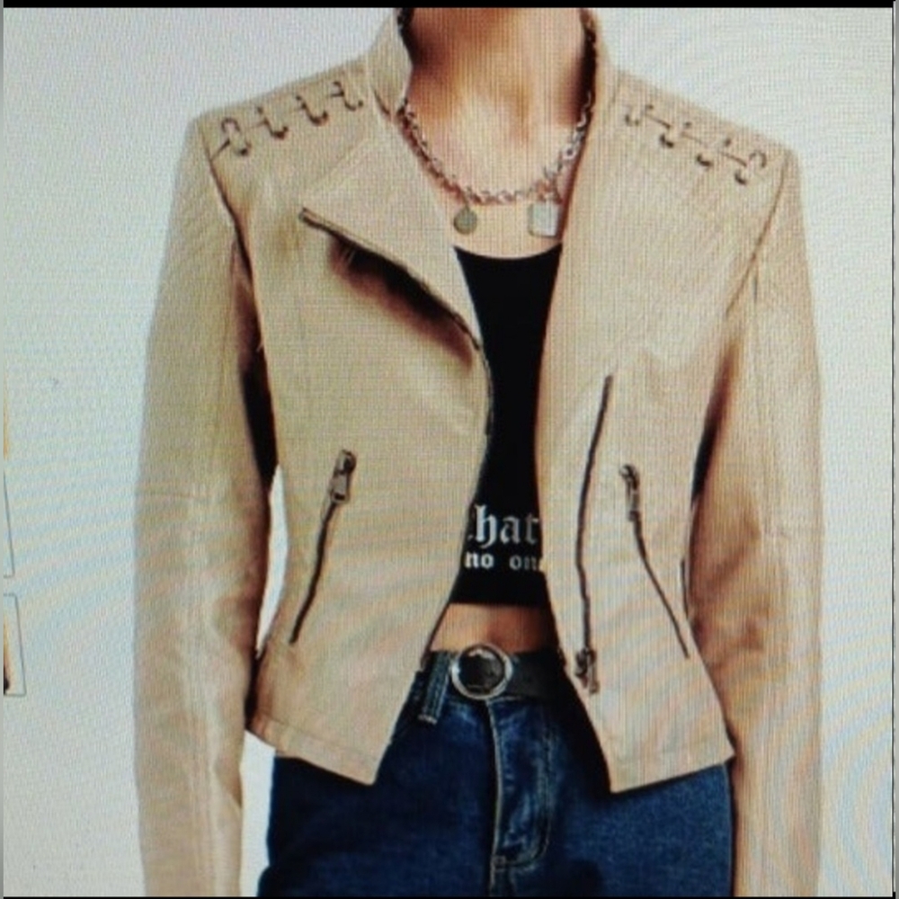 Womens Faux leather Biker Jacket